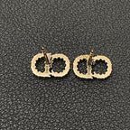 Dior Clair de Lune CD Logo Rhinestone Earrings — view 5