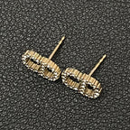 Dior Clair de Lune CD Logo Rhinestone Earrings — view 7