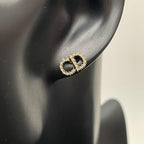 Dior Clair de Lune CD Logo Rhinestone Earrings — view 8
