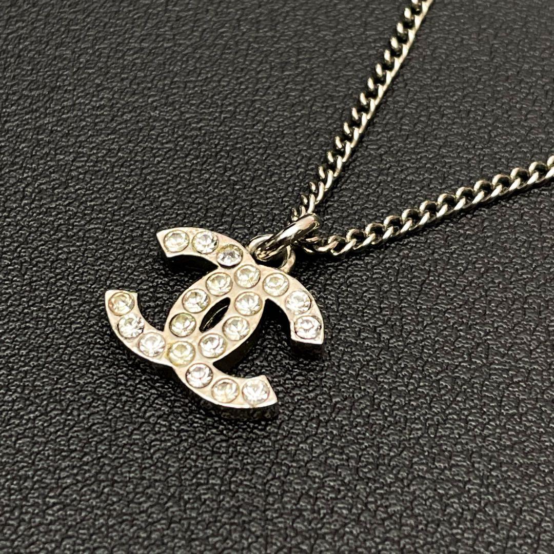 Chanel CC Logo Necklace Rhinestone Icon Coco — view 2