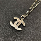 Chanel CC Logo Necklace Rhinestone Icon Coco — view 3