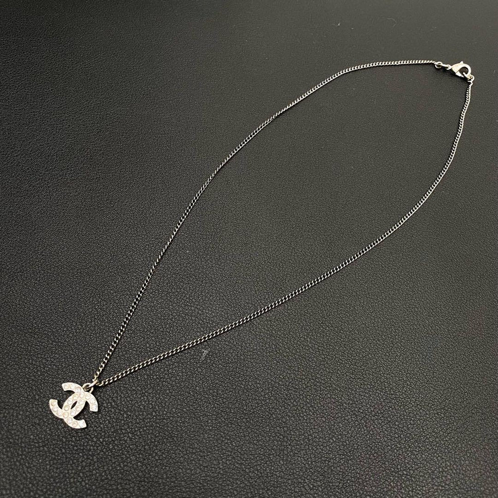 Chanel CC Logo Necklace Rhinestone Icon Coco — view 4