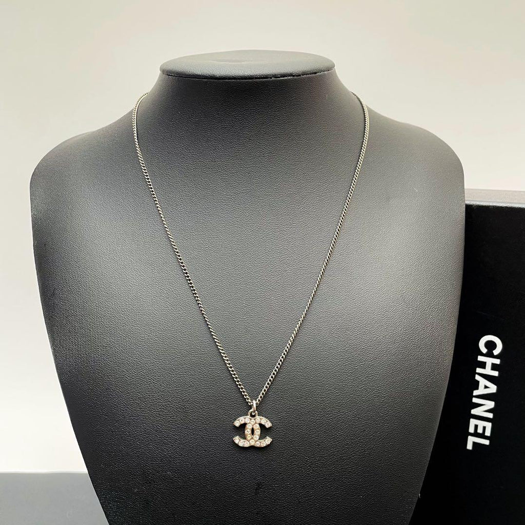 Chanel CC Logo Necklace Rhinestone Icon Coco — view 5