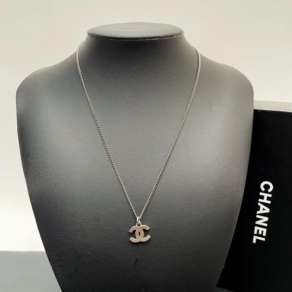 Chanel CC Logo Necklace Rhinestone Icon Coco — view 6