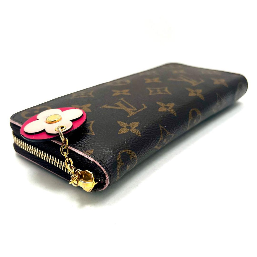Louis Vuitton Monogram Portefeuille Clemence Flower Charm Wallet — view 4