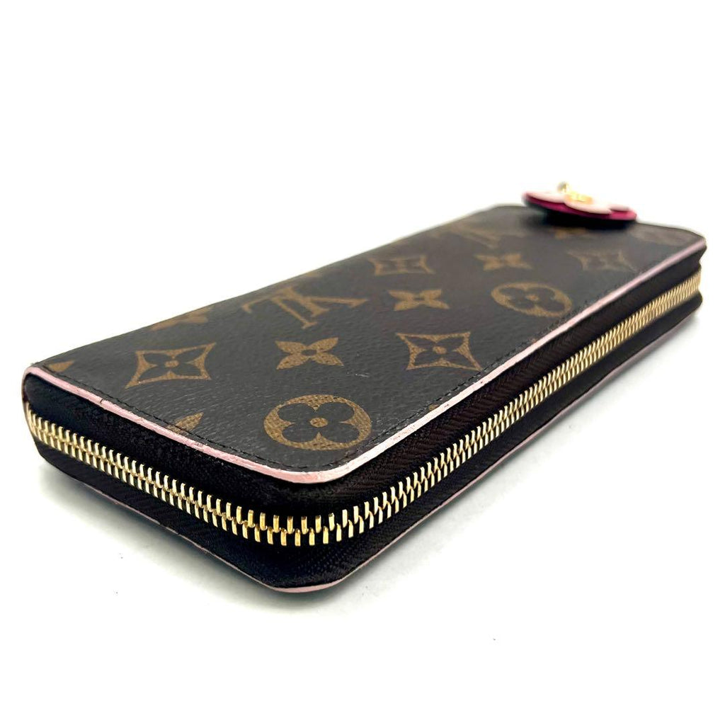 Louis Vuitton Monogram Portefeuille Clemence Flower Charm Wallet — view 6