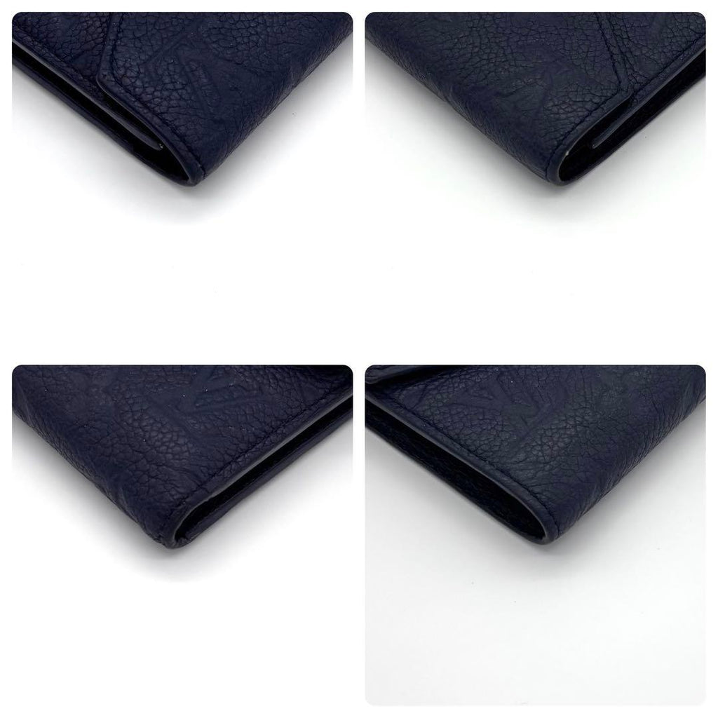Louis Vuitton Monogram Empreinte Portefeuille Victorine Navy Blue Wallet — view 7