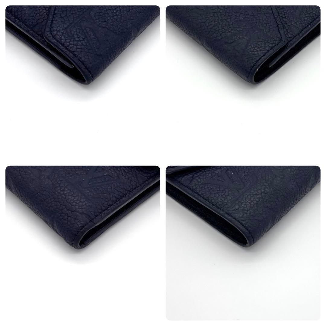 Louis Vuitton Monogram Empreinte Portefeuille Victorine Navy Blue Wallet — view 7