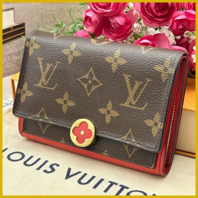 Louis Vuitton Monogram Portefeuille Flor Compact Wallet