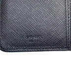 Prada Logo Saffiano Leather Bifold Wallet Black Compact — view 9