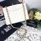 Chanel Vintage Quilted CC Logo Bag White