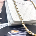 Chanel Vintage Quilted CC Logo Bag White — view 4
