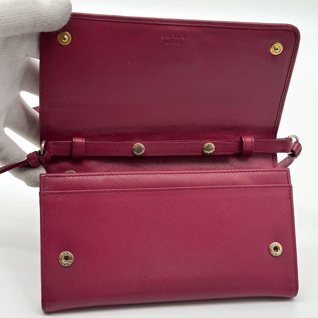 Prada Saffiano Shoulder Wallet Crossbody Leather — view 7
