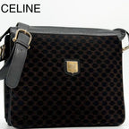 Celine Triomphe Macadam Suede Shoulder Bag Vintage