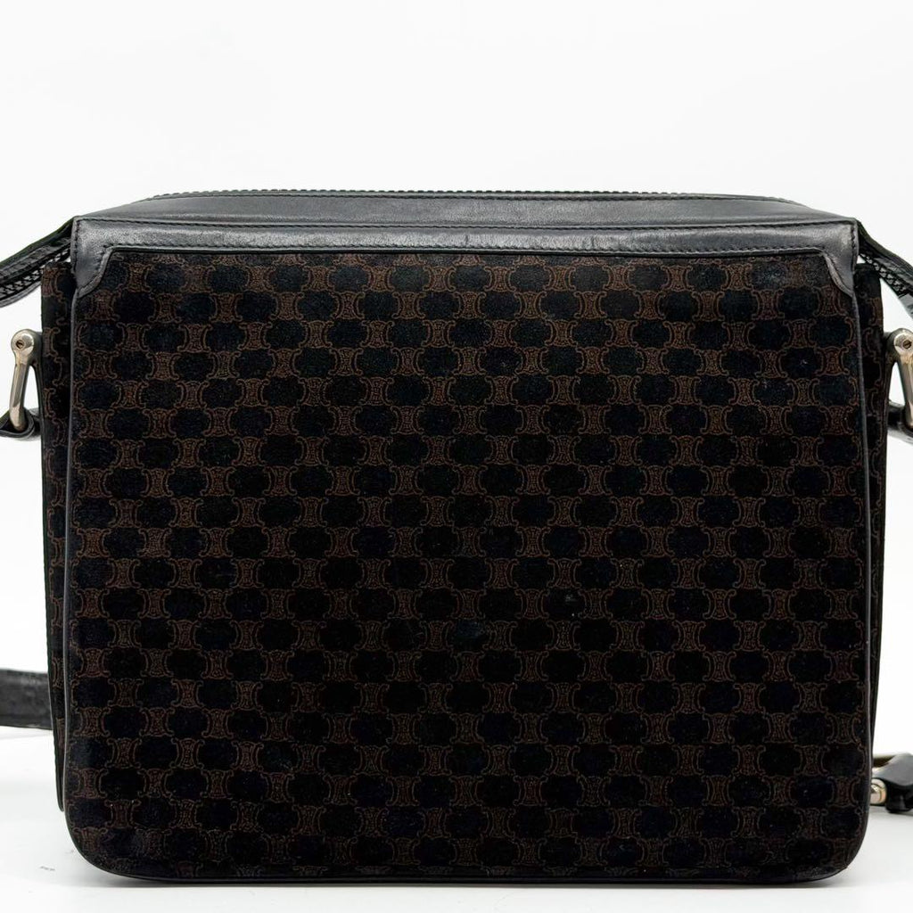 Celine Triomphe Macadam Suede Shoulder Bag Vintage — view 3