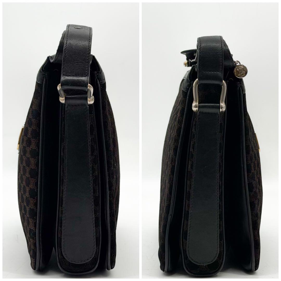 Celine Triomphe Macadam Suede Shoulder Bag Vintage — view 5