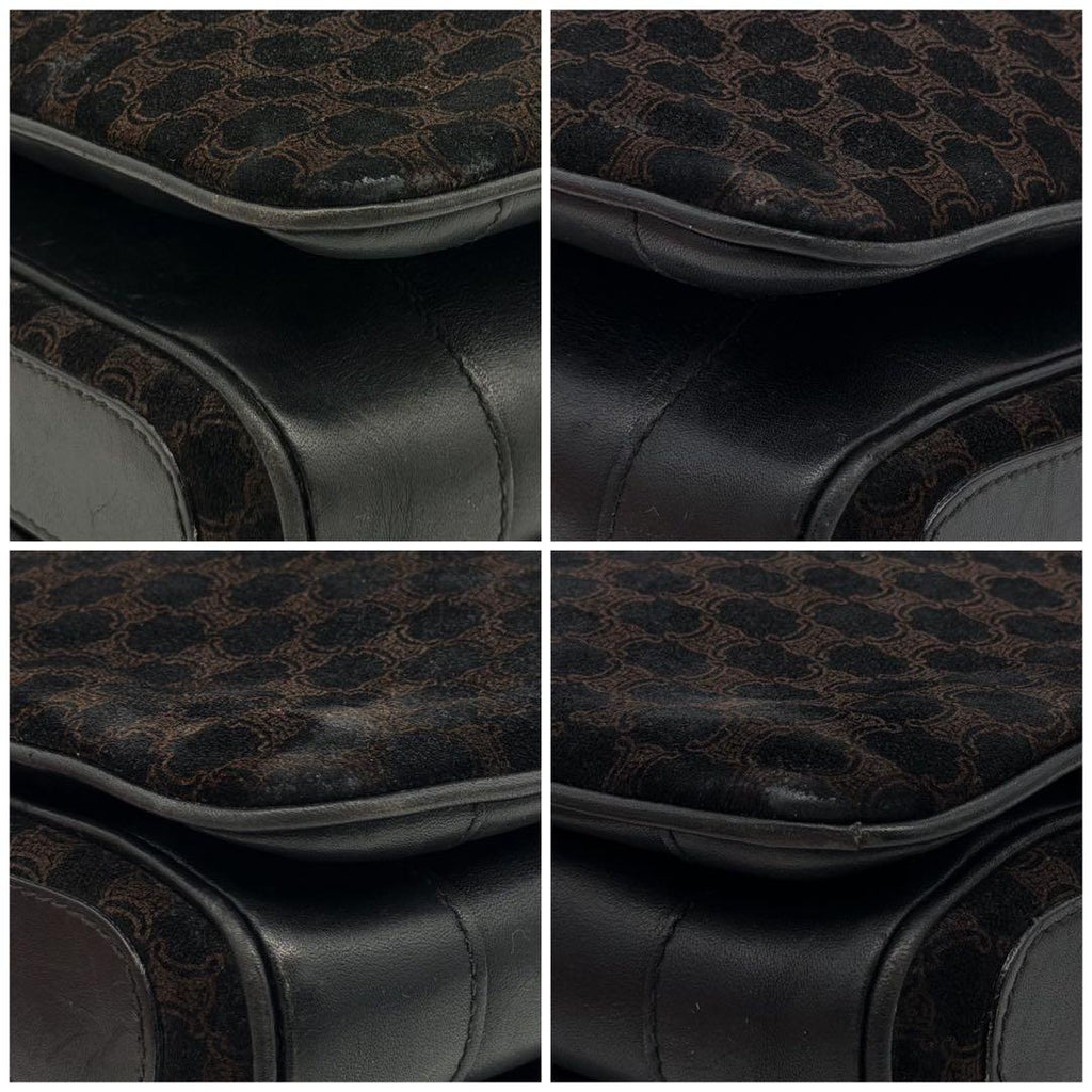 Celine Triomphe Macadam Suede Shoulder Bag Vintage — view 7