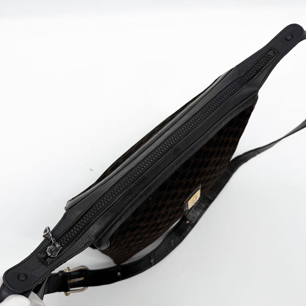 Celine Triomphe Macadam Suede Shoulder Bag Vintage — view 8