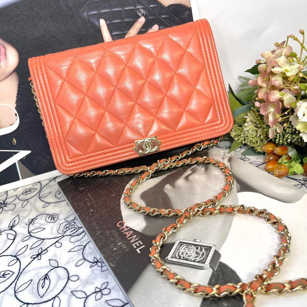 Chanel Boy Quilted Chain Wallet Shoulder