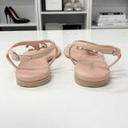Chanel CC Logo Quilted Leather Thong Sandals Pink — view 5