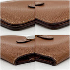 Hermes Dogon Compact Togo Bifold Brown Silver Wallet — view 5