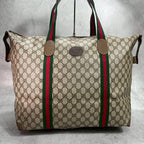 Gucci GG Sherry Line Boston Bag Brown Leather — view 2
