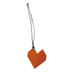 Hermes Petit H Charm Etoupe Orange Heart Keychain — view 4