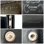 Celine Wallet Embossed Triomphe Leather Black Almost — view 9