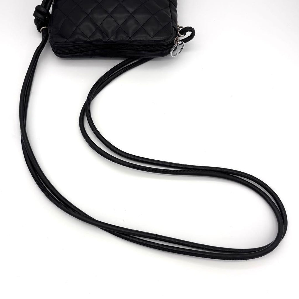 Chanel Cambon Line Leather Pochette Shoulder Bag Black — view 3