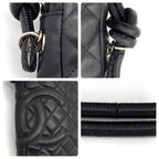 Chanel Cambon Line Leather Pochette Shoulder Bag Black — view 8