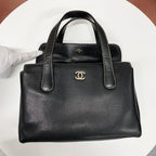 Chanel Caviar Leather CC Logo Tote Black — view 8