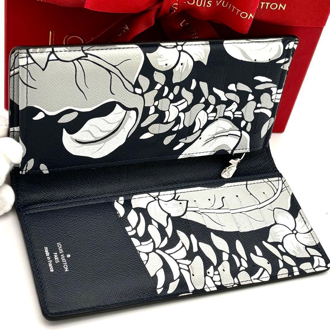 Louis Vuitton Wallet Portefeuille Brazza Navy Hawaii Taiga