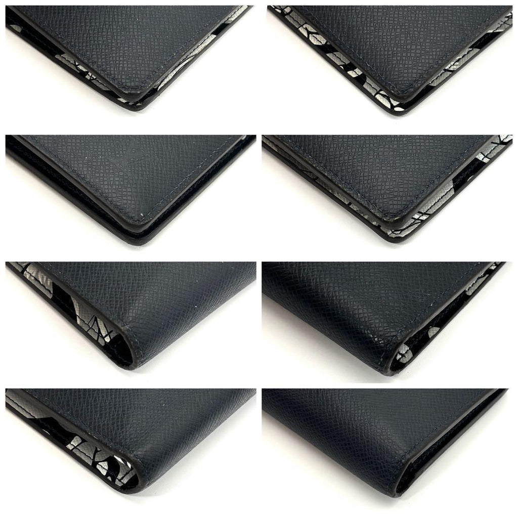 Louis Vuitton Wallet Portefeuille Brazza Navy Hawaii Taiga — view 5