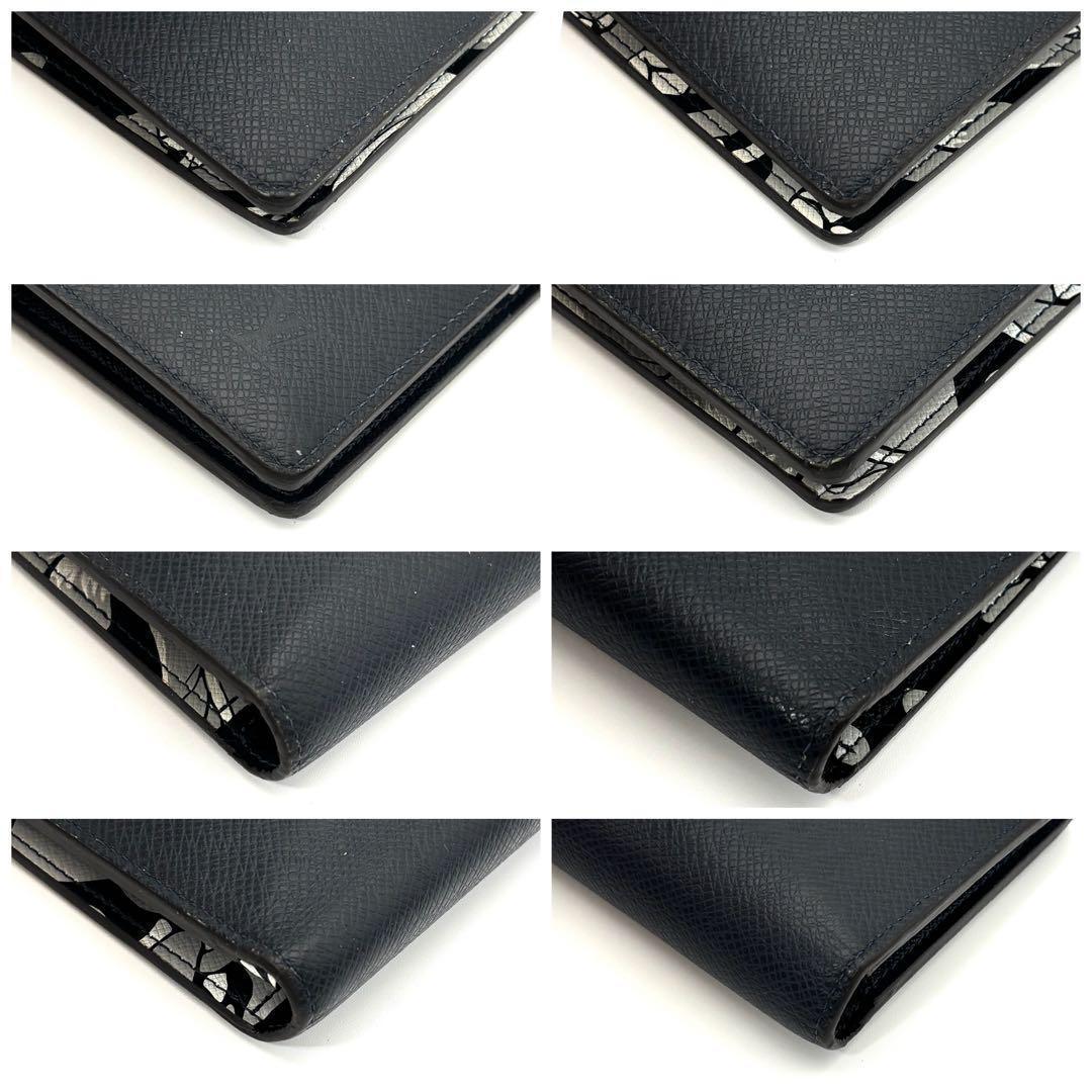 Louis Vuitton Wallet Portefeuille Brazza Navy Hawaii Taiga — view 5