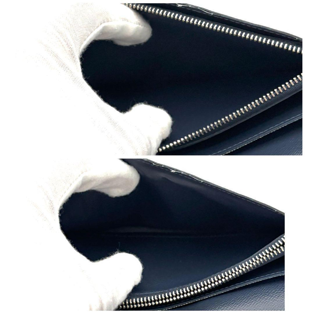 Louis Vuitton Wallet Portefeuille Brazza Navy Hawaii Taiga — view 7