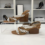 Hermes Romanza Leather Chaine D'ancre Strap Sandals Brown — view 2