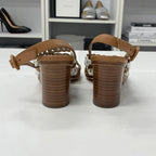 Hermes Romanza Leather Chaine D'ancre Strap Sandals Brown — view 6