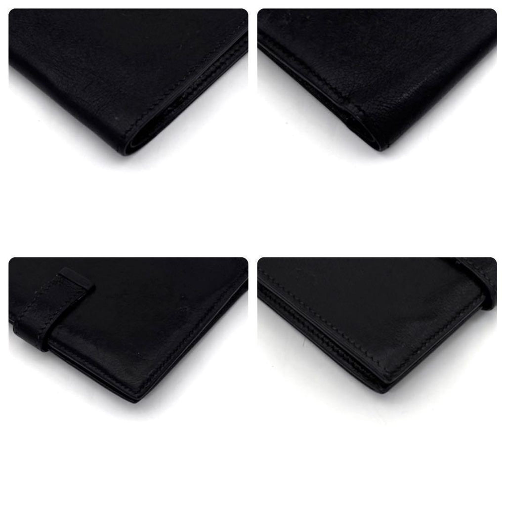 Hermes Bearn Compact Bifold Wallet Black Box Calf — view 8