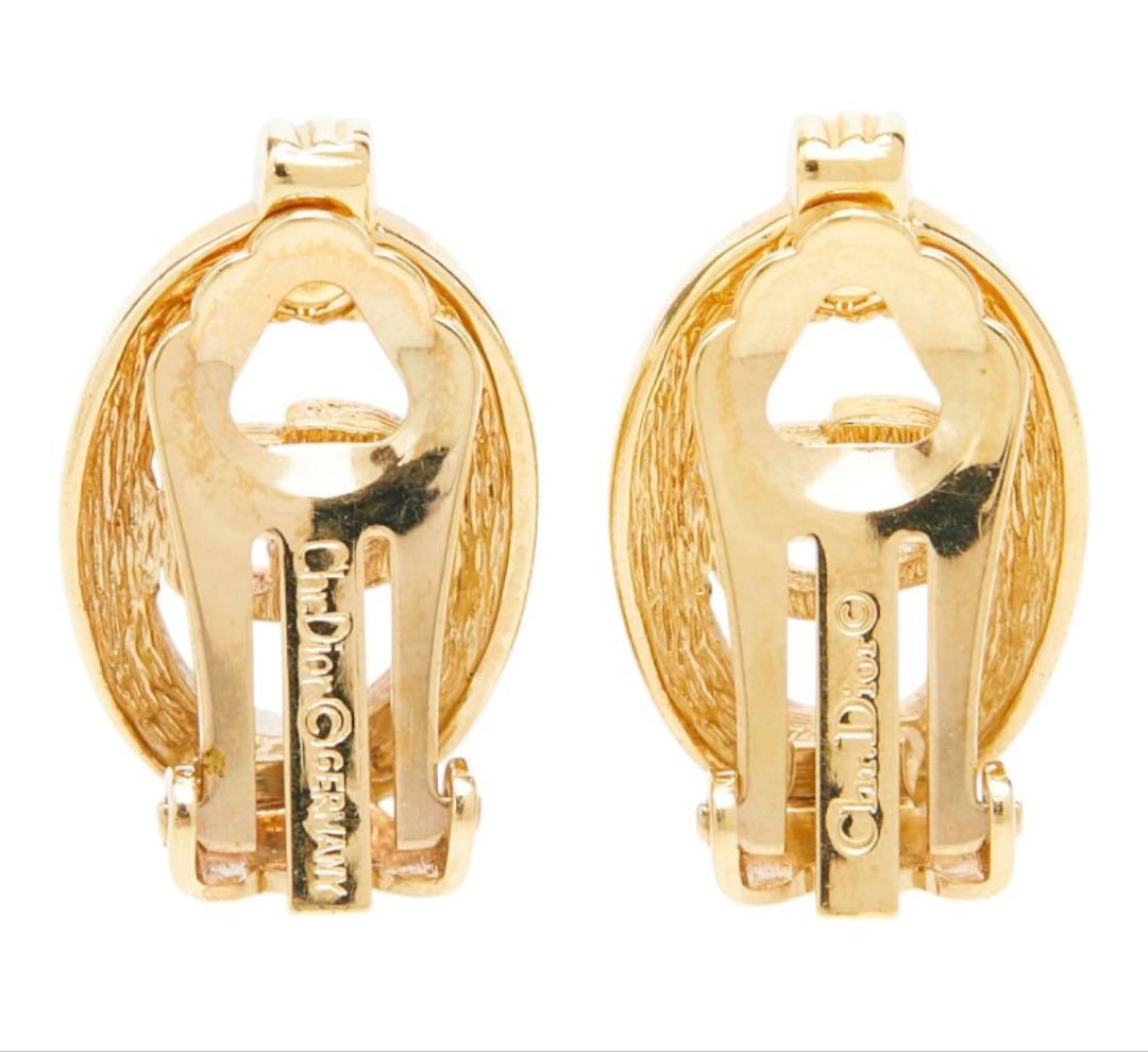 Dior CD Logo Oval Earrings Gold Plated — view 3