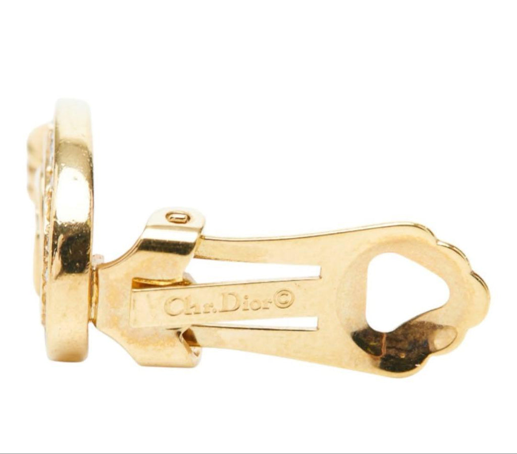 Dior CD Logo Oval Earrings Gold Plated — view 4