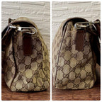 Gucci GG Canvas Leather Shoulder Bag Messenger Brown — view 4