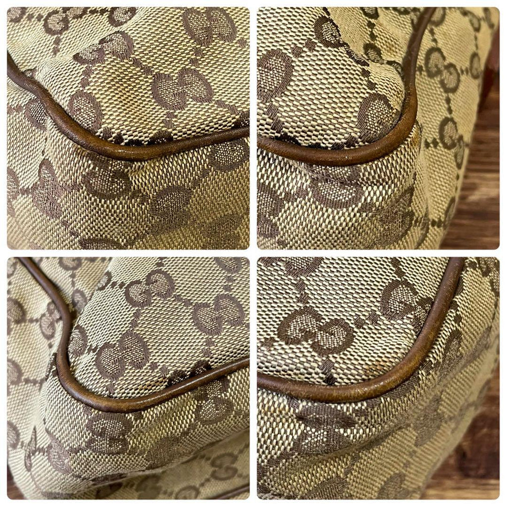 Gucci GG Canvas Leather Shoulder Bag Messenger Brown — view 6
