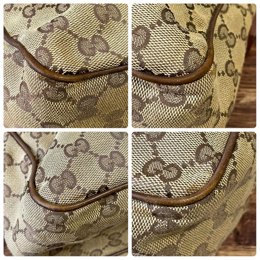 Gucci GG Canvas Leather Shoulder Bag Messenger Brown — view 6