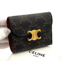 Celine Wallet Black Triomphe All Over Small Flap