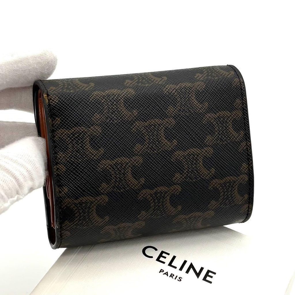 Celine Wallet Black Triomphe All Over Small Flap — view 2