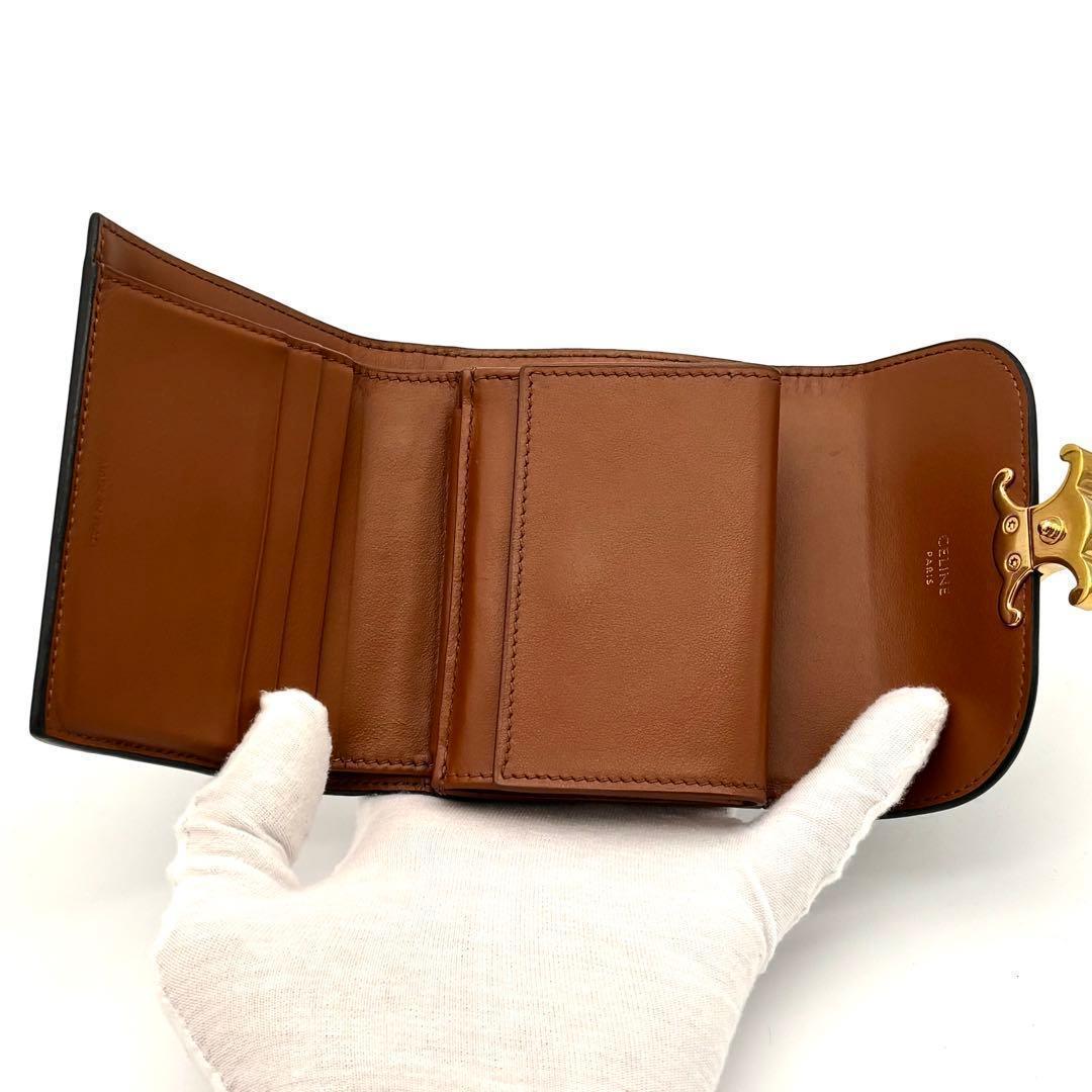 Celine Wallet Black Triomphe All Over Small Flap — view 4