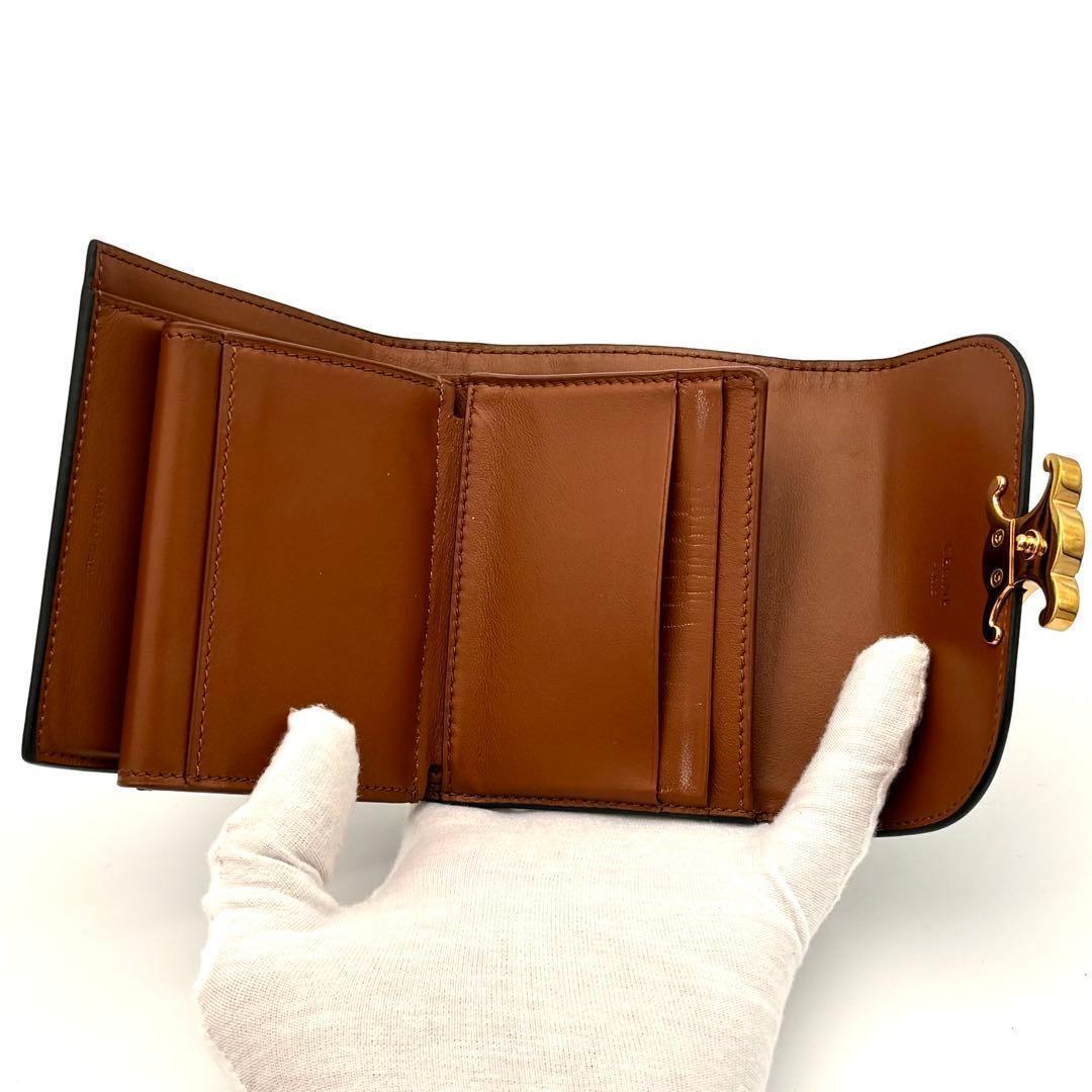 Celine Wallet Black Triomphe All Over Small Flap — view 5