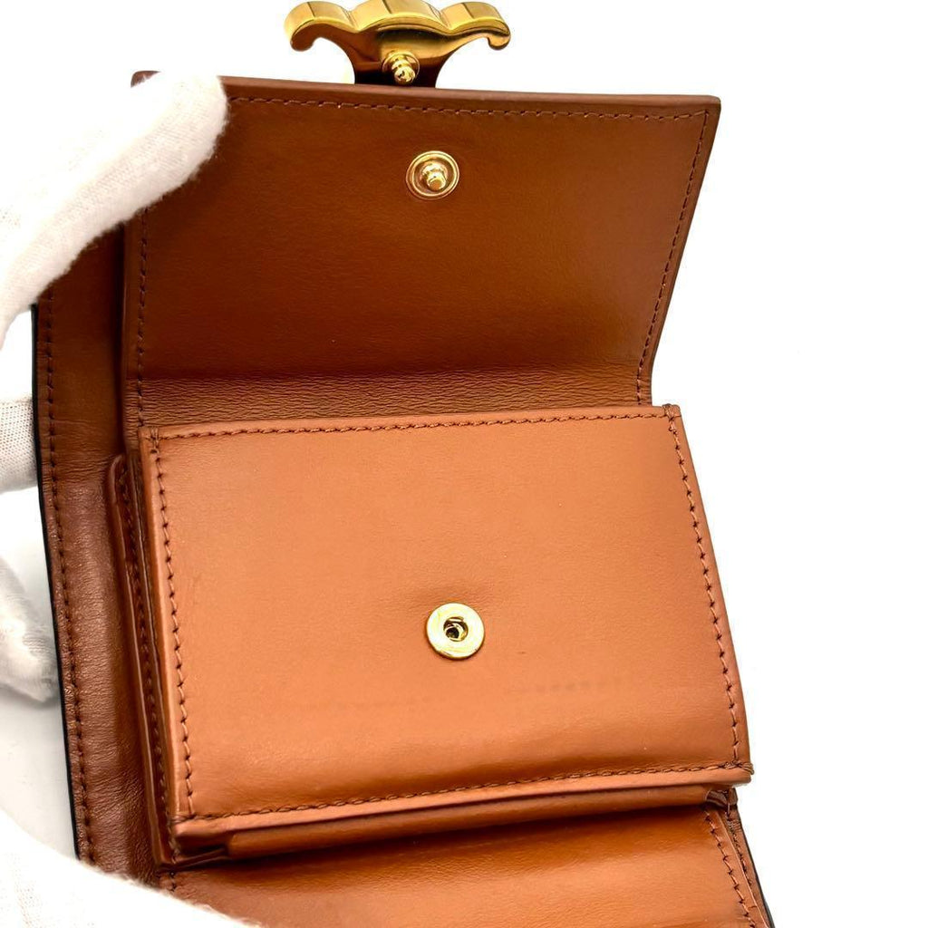 Celine Wallet Black Triomphe All Over Small Flap — view 7
