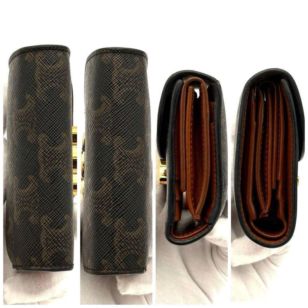 Celine Wallet Black Triomphe All Over Small Flap — view 9