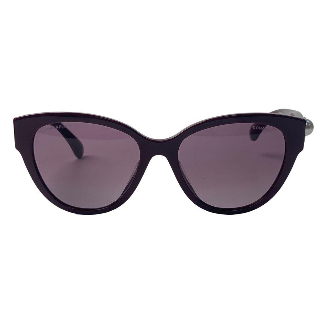 Chanel Faux Pearl CC Logo Sunglasses 56 — view 3